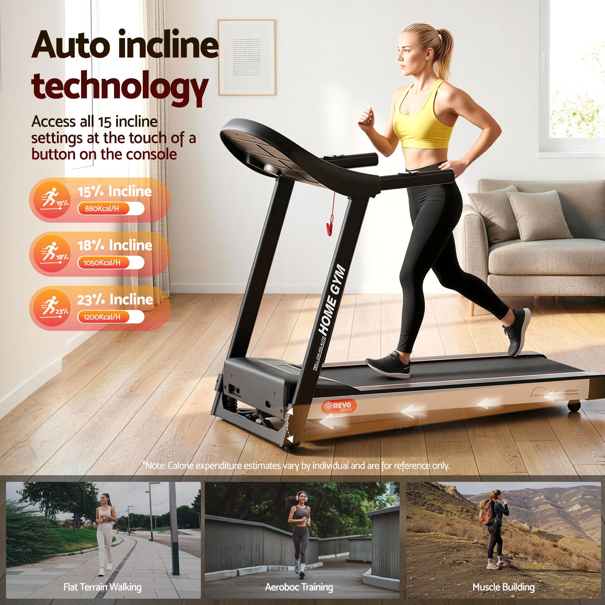 Everfit Treadmill Electric Auto Incline Home Gym Fitness Exercise Machine 450mm โ image 4