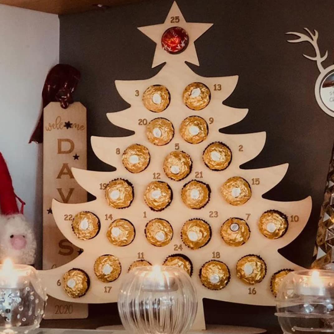 Calendar Christmas Party Chocolate Frame Decoration Wooden Advent Calendar Merry Xmas Decor Ornaments Party Decor Gifts โ image 5