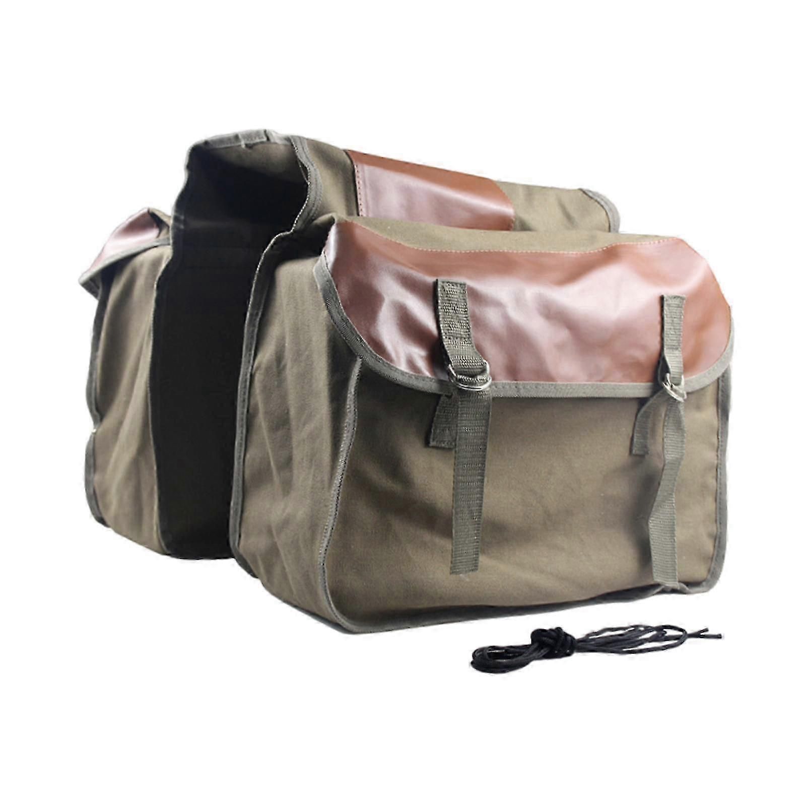 Double Side Bike Saddle Bag Cycling Bike Carrier Cargo Bag Storage Pouch Bike Trunk Bag Waterproof for Traveling Commuting - Camel — image 4