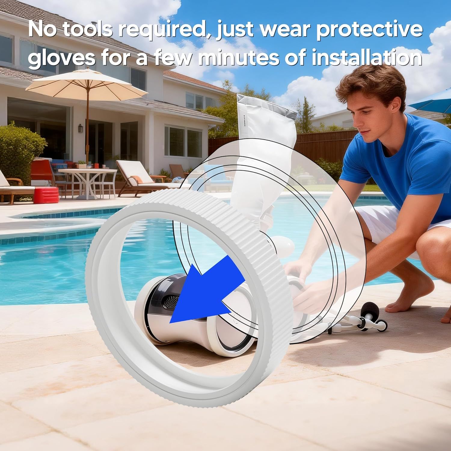 Upgraded Rubber Tire with Treads LLC1 Tire and 360007 Tire Replacement or Pentair Legend Pool Cleaner Wheel Rubber Tires Automatic Pool and Spa Cleaner (4 — image 6