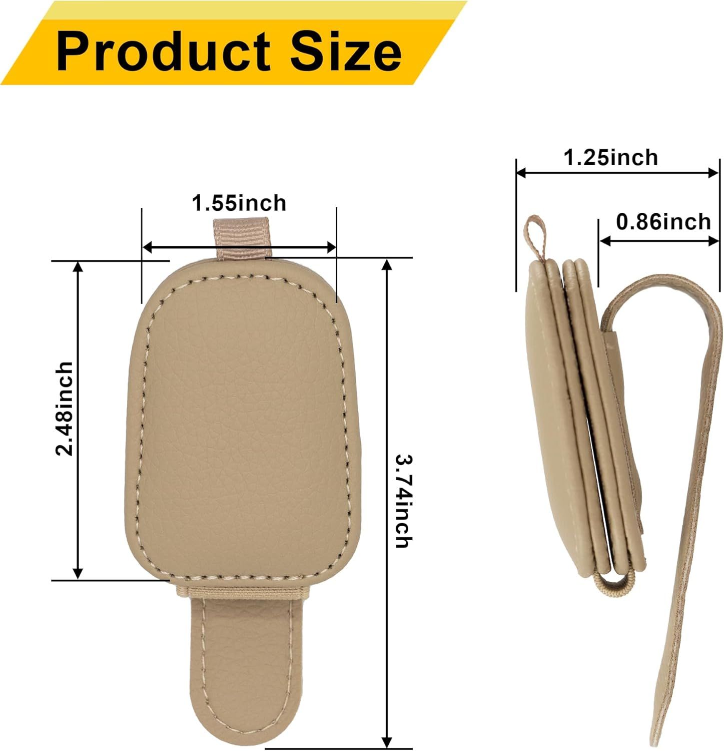 2 Piece Magnetic Sunglasses Holder for Car Sun Visor Beige โ image 6