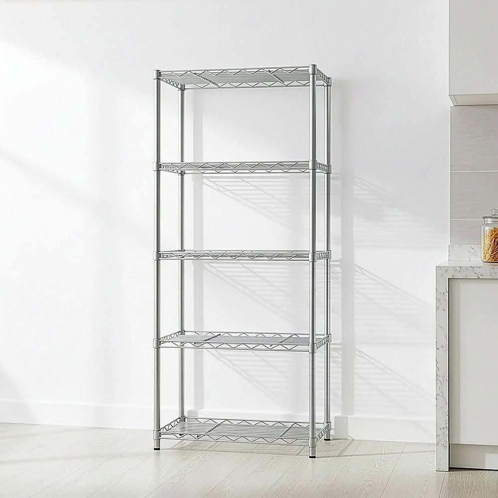 5 Tier Silver Metal Storage Rack Shelving Wire Shelf — image 2