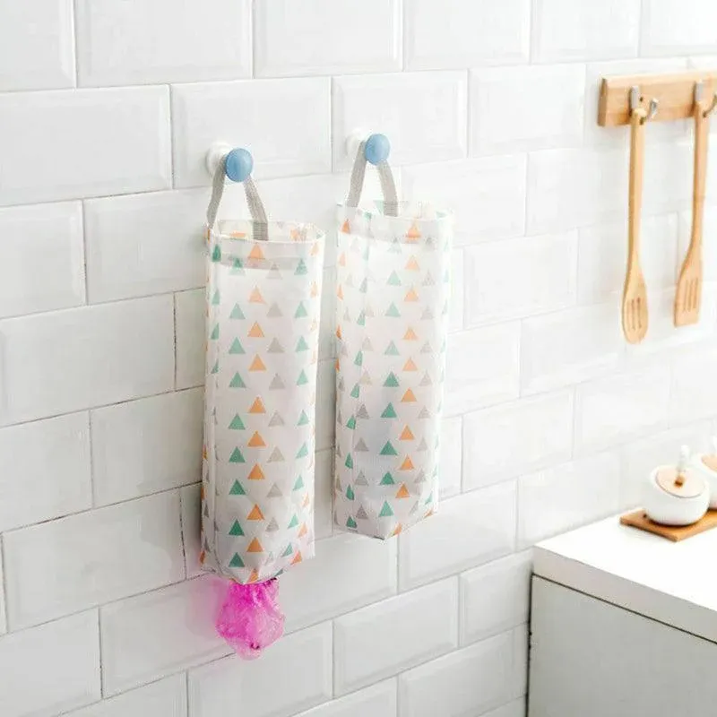 Plastic Bag Bags Hanger Organizer Storage Kitchen Trash Garbage Dispenser Holder - Red — image 4