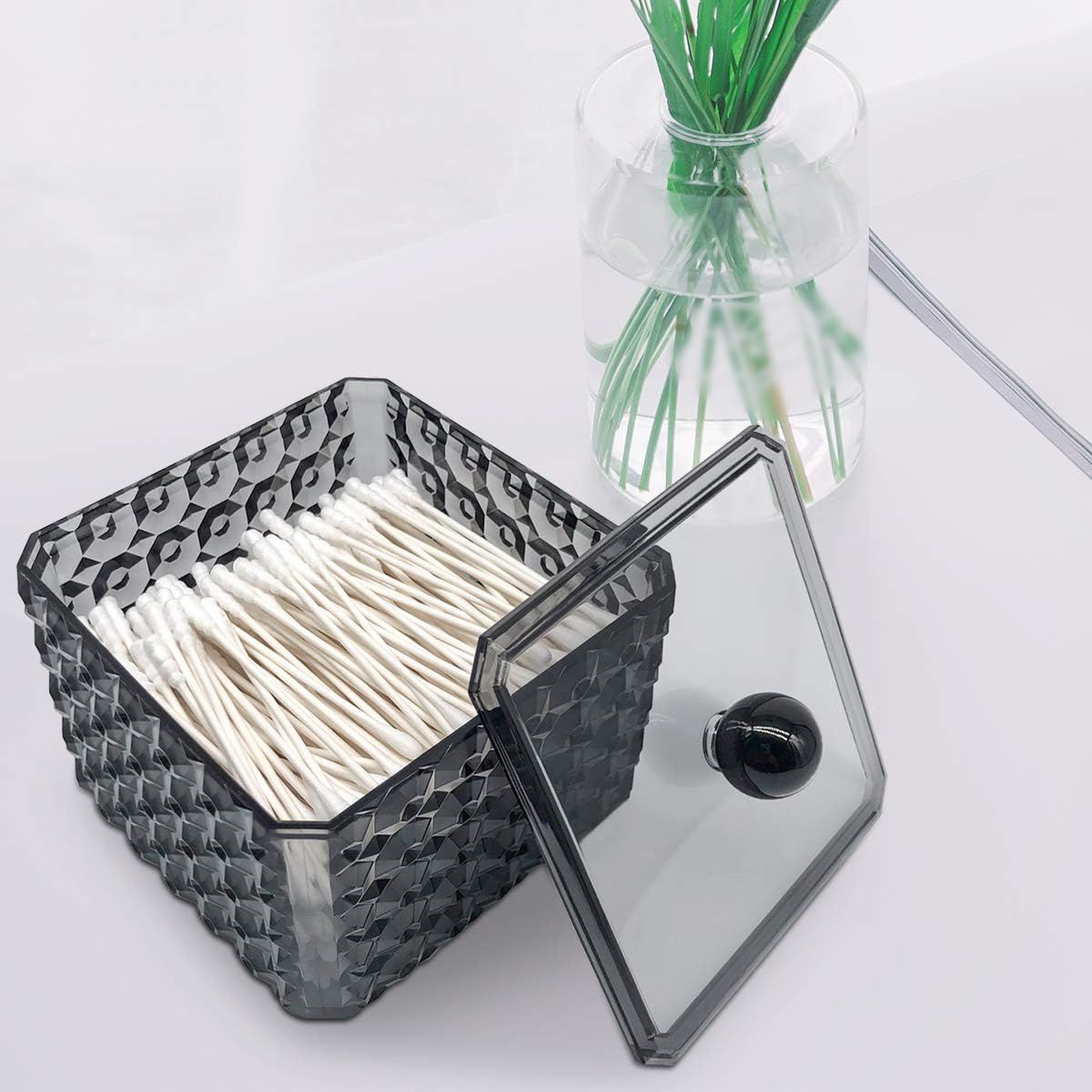 Cotton Swab Dispenser Holder, Clear Acrylic Cotton Pad Container,Holder for Cotton Swabs,Makeup Sponges,1PCS — image 5