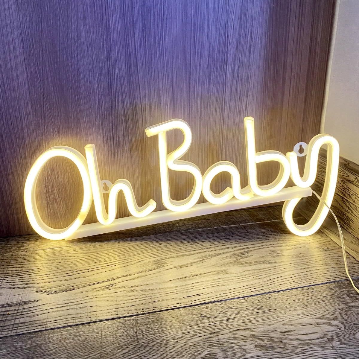 Neon Light Oh Baby Warm White Neon Sign for Wall Decor Neon Lights Sign Oh Baby Word LED Neon for Nursery Bedroom Game — image 3