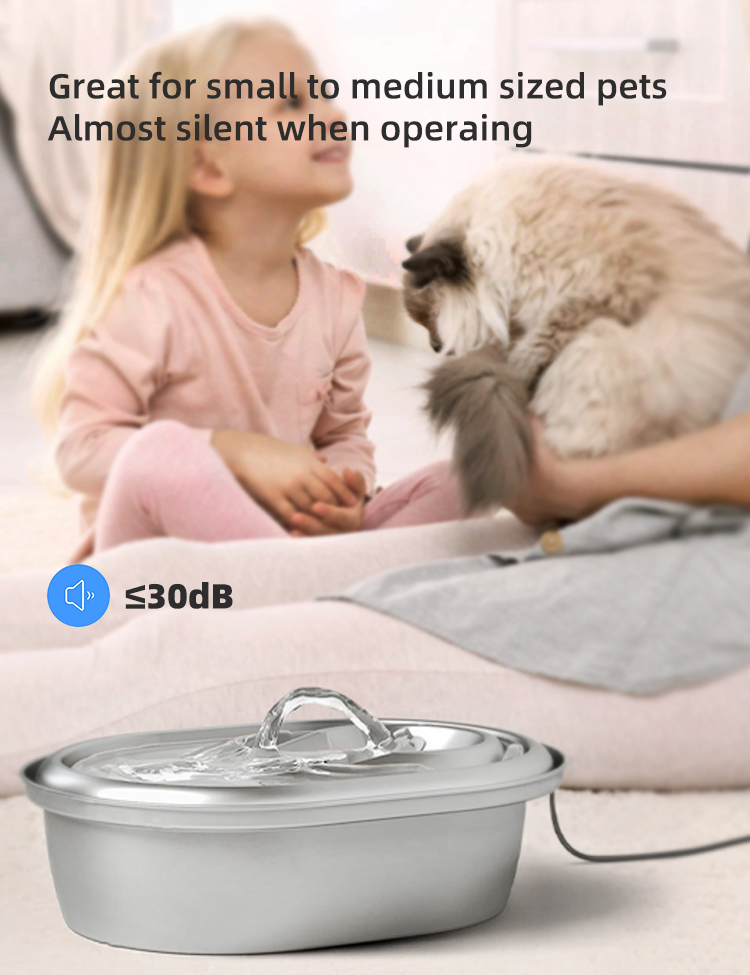 YES4PETS 2L Automatic Electric Pet Water Fountain Dog Cat Stainless Steel Feeder Bowl Dispenser โ image 3