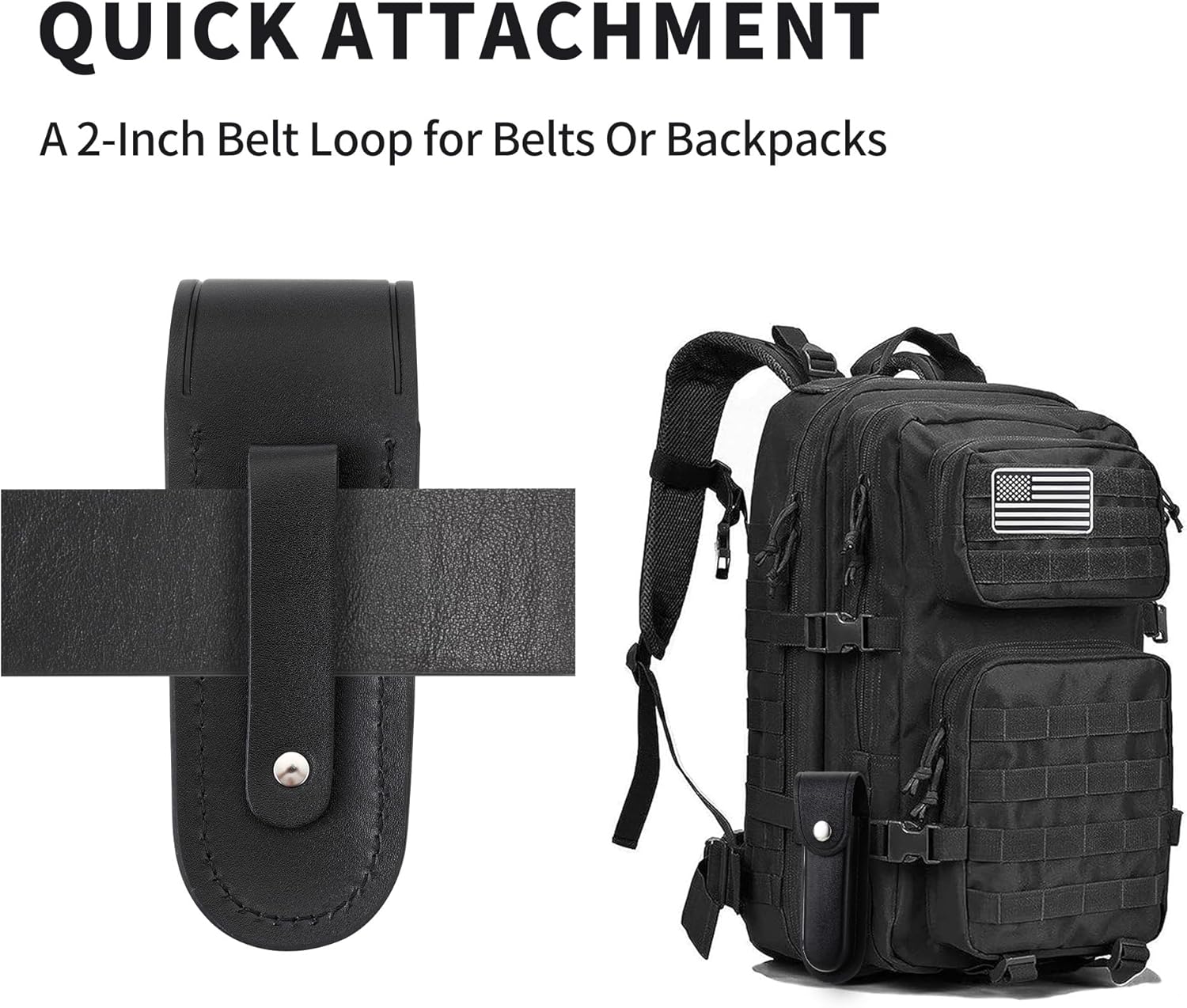 Pocket Knife Sheath, 5" Folding Pocket EDC Knife Case, Portable Pouch Knife Leather Holster with Snap Closure and Belt Loop, Accessory for Outdoor Climbing โ image 3