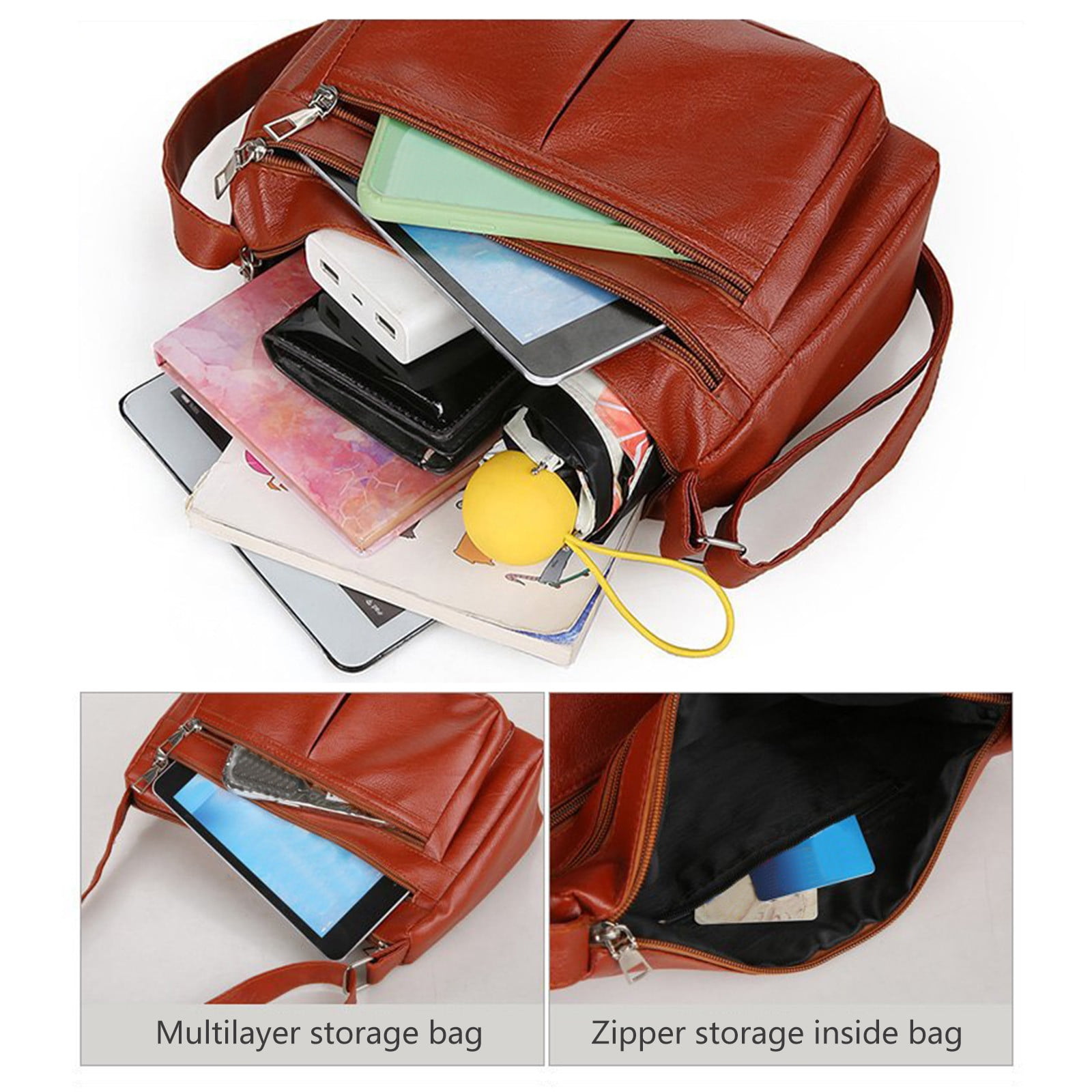 Purses for Women Soft PU Leather Shoulder Bag Ladies Crossbody Purse and handbags Lightweight Pocketbook Brown — image 5