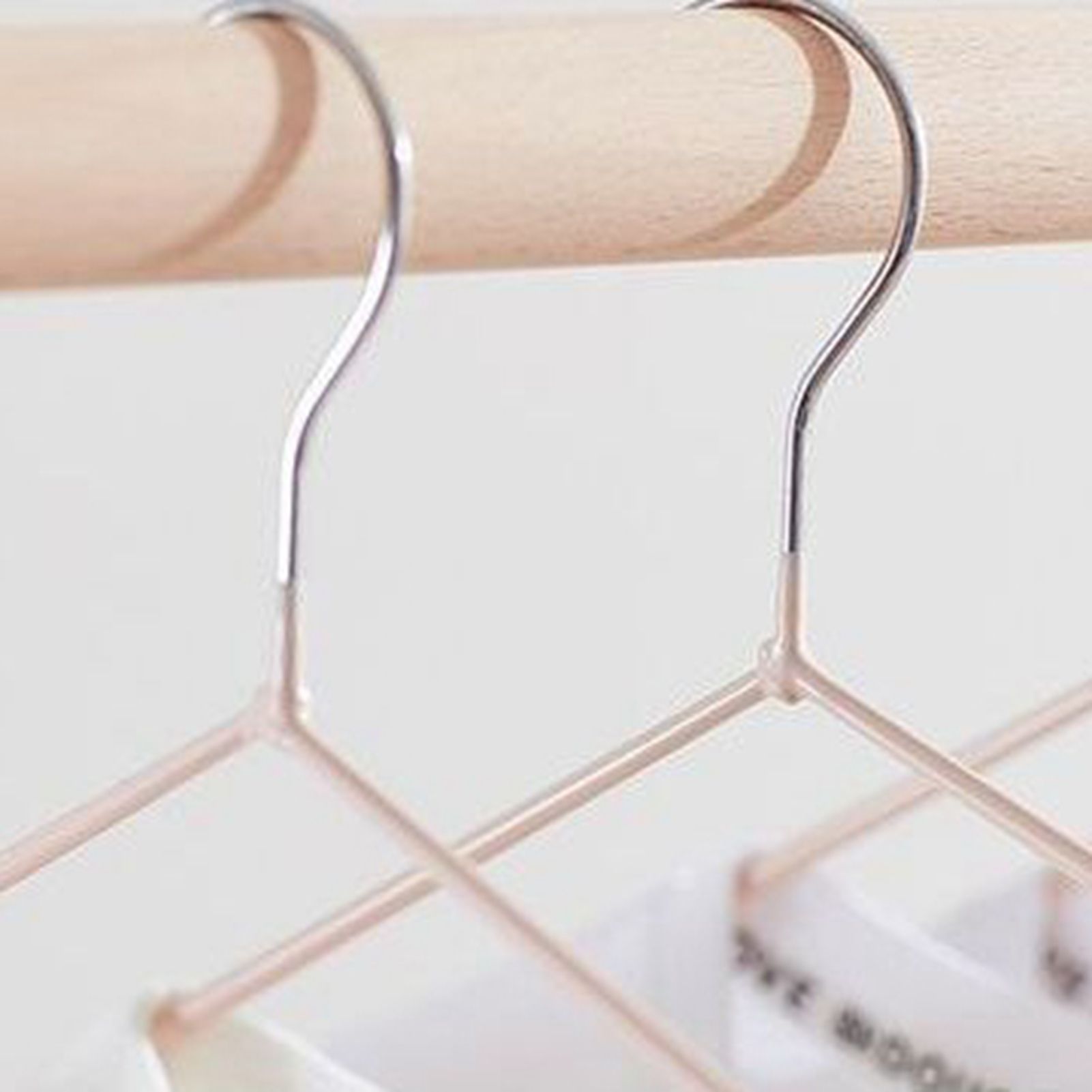 10PCS 40cm Coat Clothes Hanger Stainless Steel Drying Clothes Rack Laundry Rack for DormitoryPink — image 5