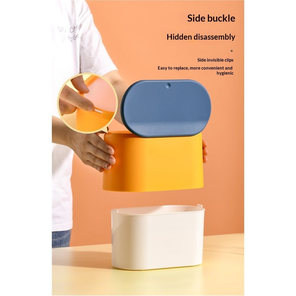 Mini Trash Cans, Press Type Small Desktop Trash Can Cute Garbage with Lid Waste Basket for Tabletop Countertop Car Bathrooms Kitchens Bedrooms and โ image 4