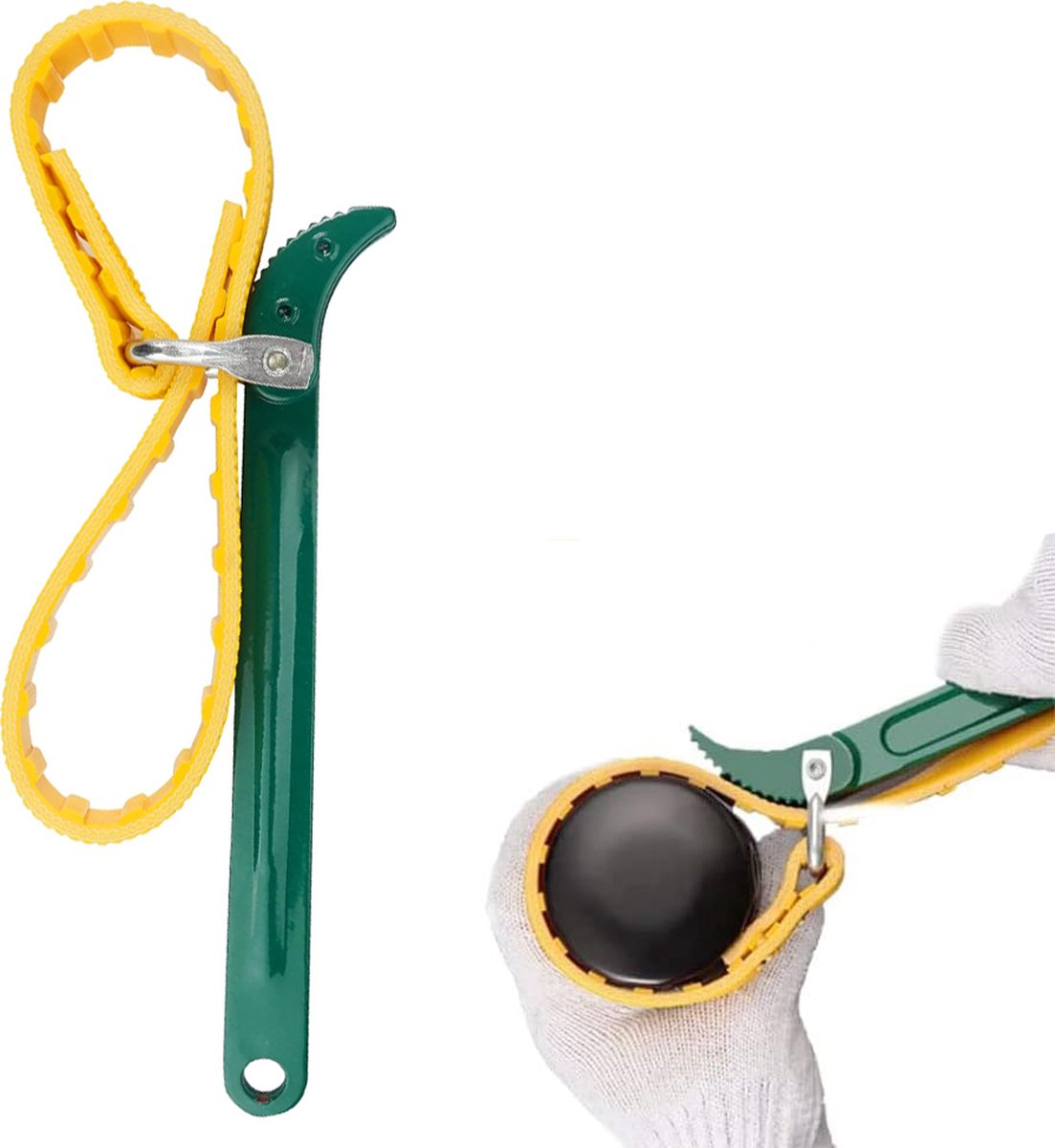 Strap Wrench - Oil Filter Wrench - Swivel Tensioning Strap - Oil Filter Pliers with Strap - Anti-Slip Strap - Max Diameter 130 mm - Strap Wrench for Opening