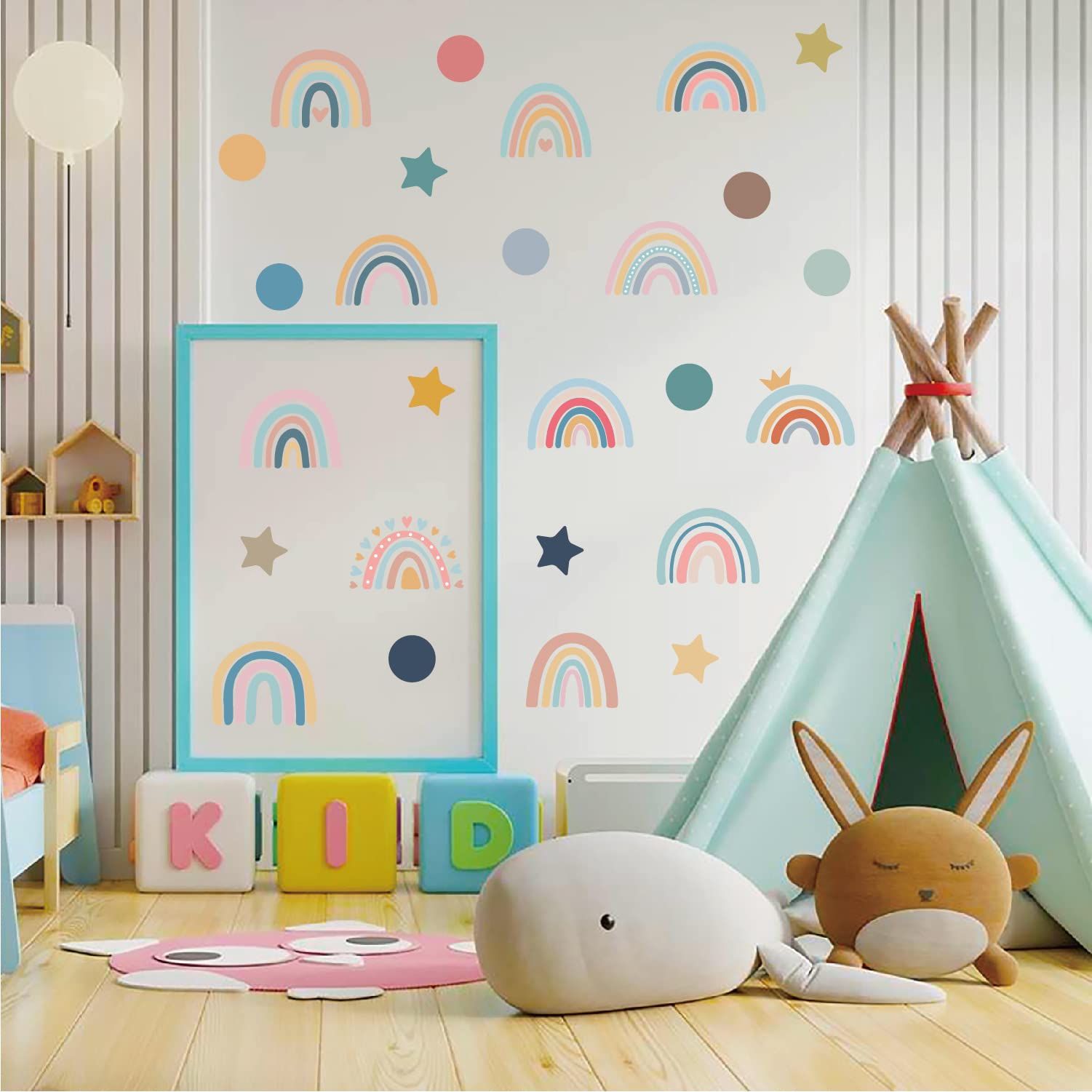 Rainbow Star Dot Wall Decal Stickers for Boys Girls Kids Bedroom Removable Rainbow Wall Stickers for Nursery Room DIY Decorations — image 3