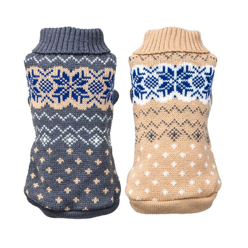 Soft Classic Sweater for Dogs and Cats with Snowflake Pattern, Size XS-XXL, Warm Winter Clothes for Small, Medium, and Large Pets M — image 2