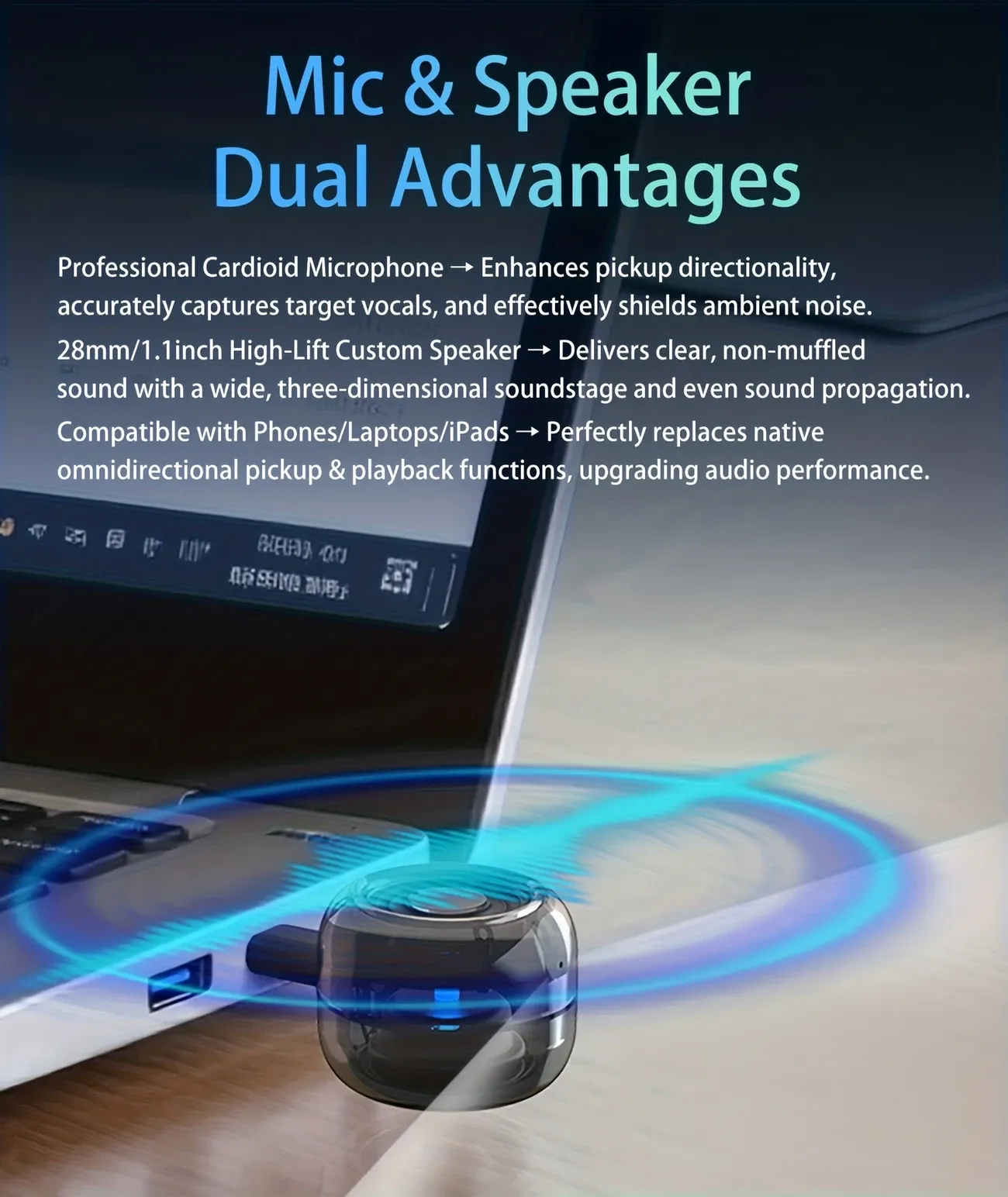 Cyberpunk Mini Type-C Speaker & Microphone โ Plug & Play, No Charging Needed, the Eye of Sound in Your Pocket โ image 3