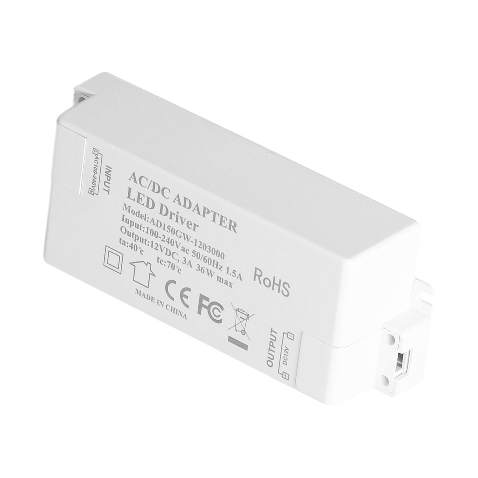 36W LED Driver Input AC100-240V Output DC12V 3A DIY Indoor Lamp Driver Transformer for G4 MR11 MR16 — image 2