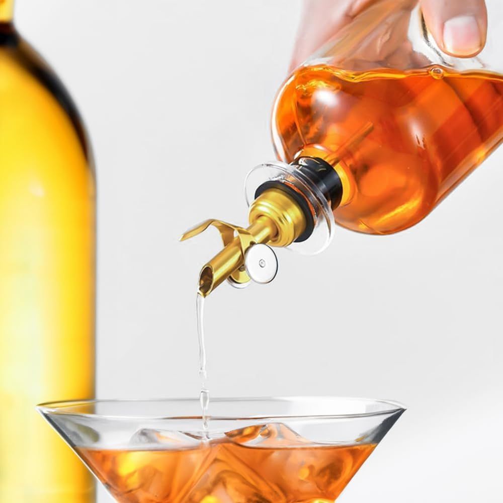 4PCS Liquor Pour Spout Made of Stainless Steel with Automatic Anti-Oxidation Mechanism, Bottle Pourers for Alcohol, Olive Oil — image 5