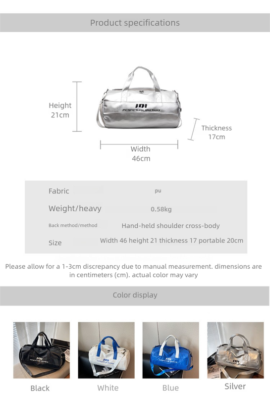 Lightweight Sports Bag with Dedicated Shoe and Wet Gear Zone(silver) — image 2