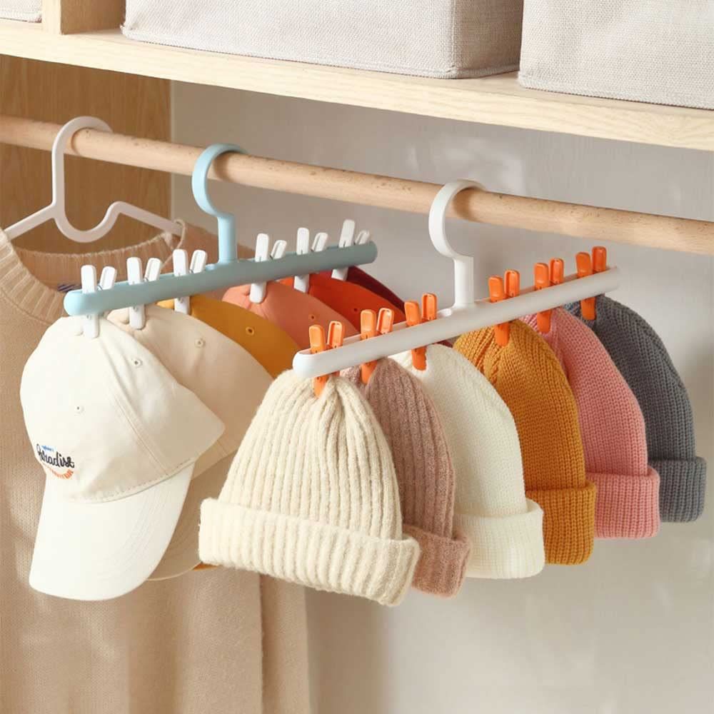 Hat Rack for Baseball Caps Hat Organizer Holder for Hanger Room Closet Display 6 Hat Storage Clips (2 Pack)