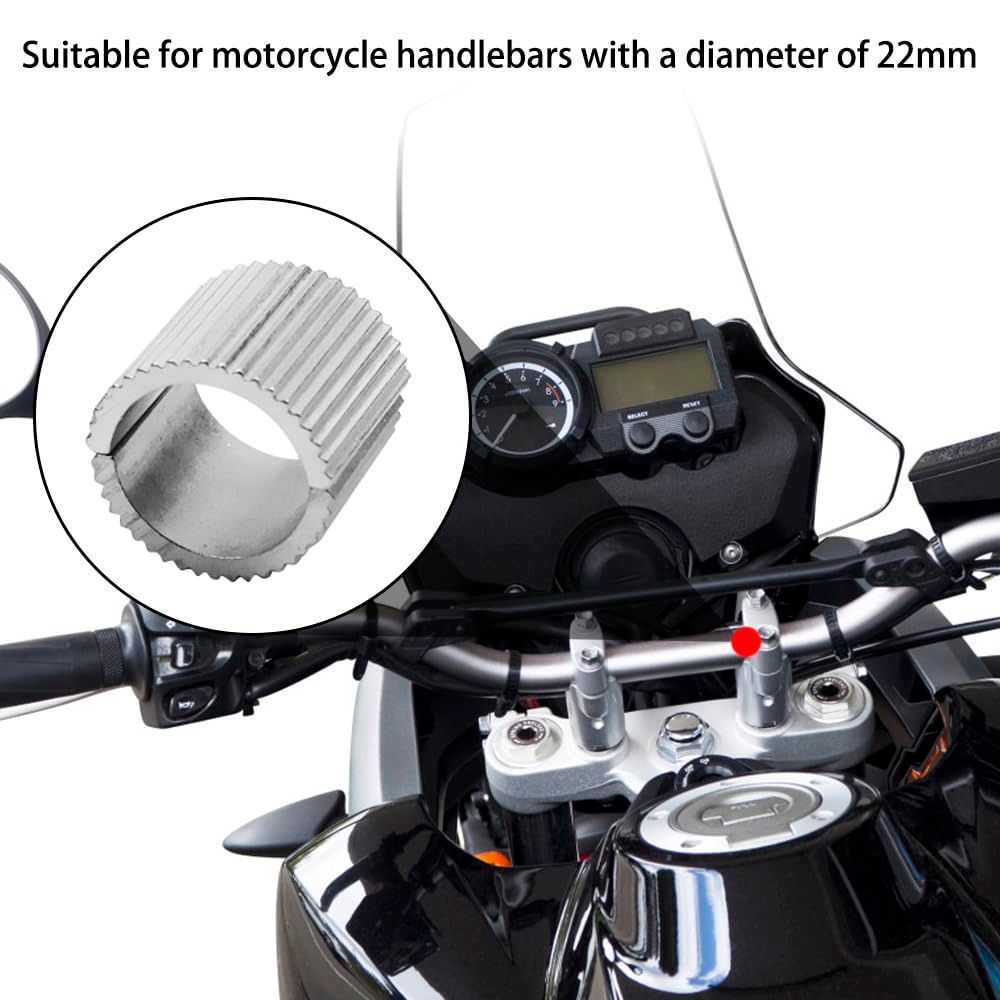8pcs Handlebar Shim 7/8" Handlebars to 1" Motorcycle Handle Bar Spacer Conversion Shims with Handlebar Mounts Risers Clamp — image 4
