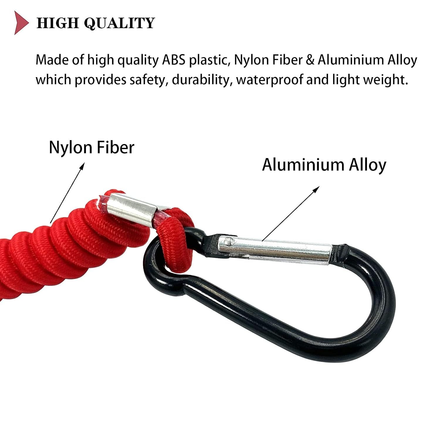 Boat Engine Emergency Stop Switch Lanyard, Replacement Safety Tether for Mercury MerCruiser Outboards, 8M0092849, 15920T54, Red, 100 cm — image 3