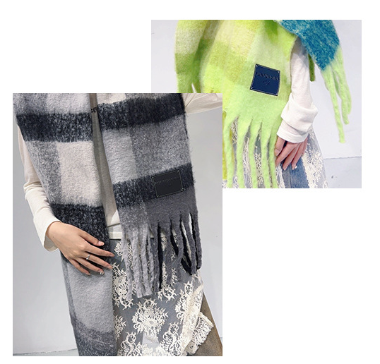 Orange-red Classic Plaid Faux Cashmere Winter Scarf - Warm and Stylish 50 x 180 cm Design โ image 2