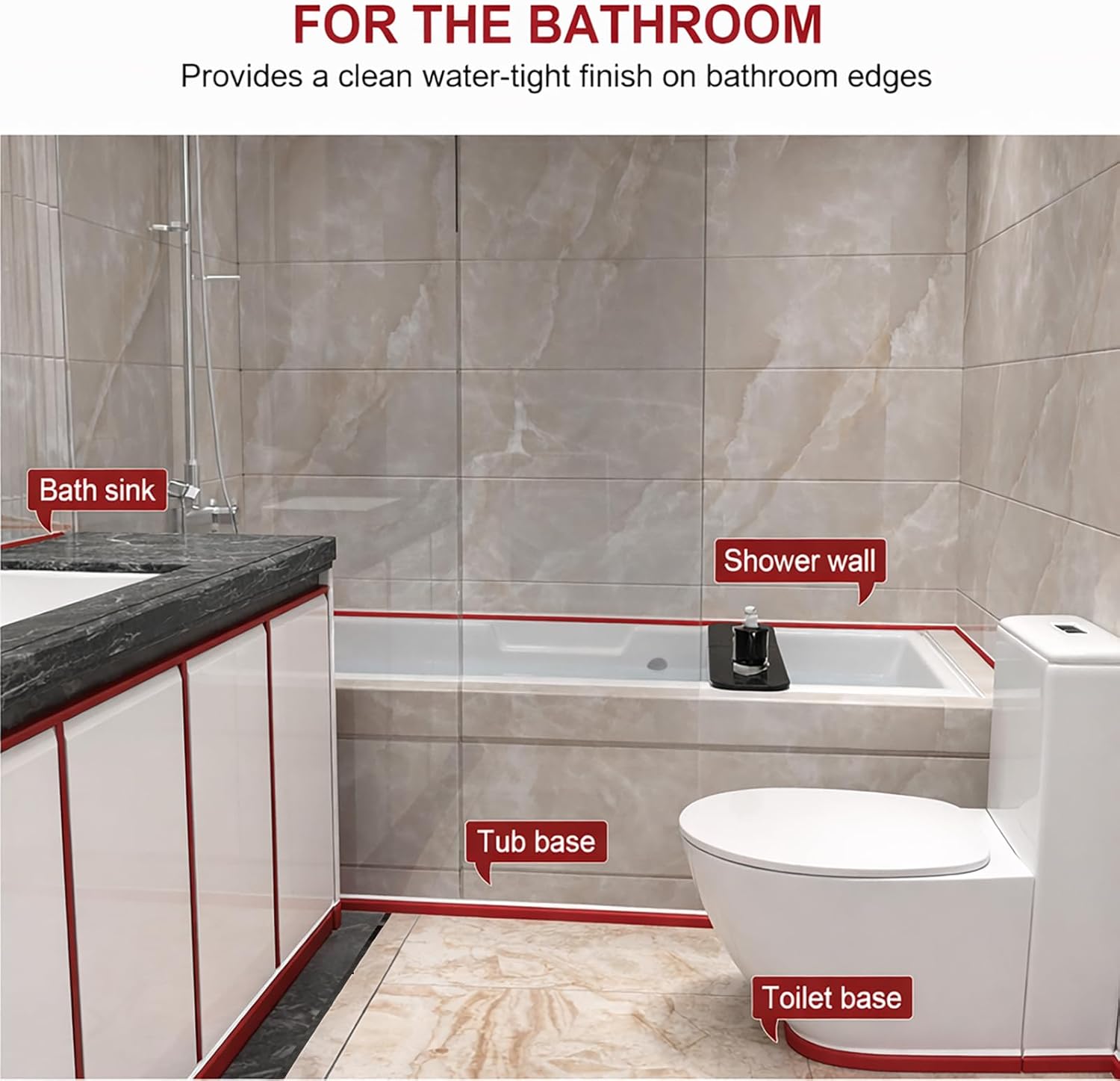 Flexible Quarter Round Molding, Mini Peel and Stick Rubber Trim Molding for Wall Edge Floor Corner,Staircase Cabinet Tub Edge (White, 118Inch) โ image 4