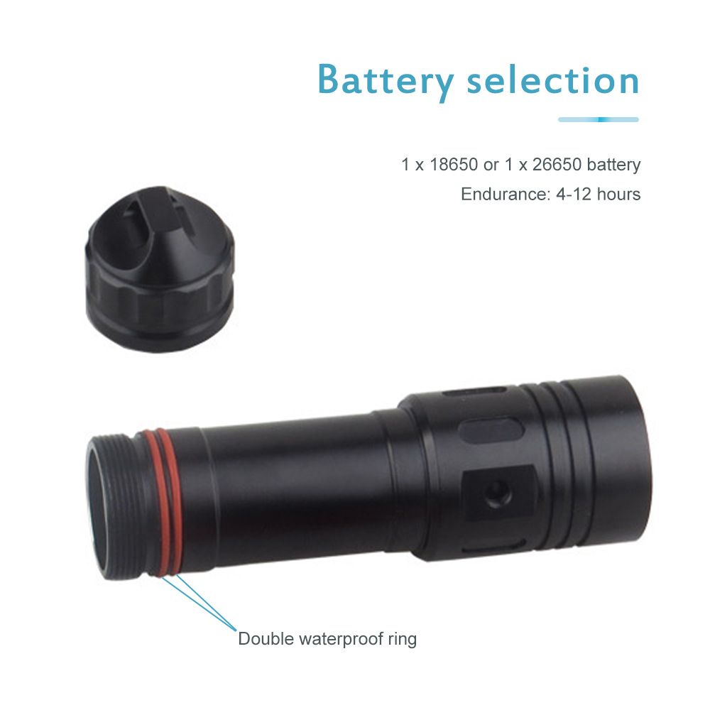 Scuba Diving Flashlight 1000 Lumen Diving Light,Waterproof Snorkeling Light Rechargeable, 3 Modes Submarine Flashlight — image 5