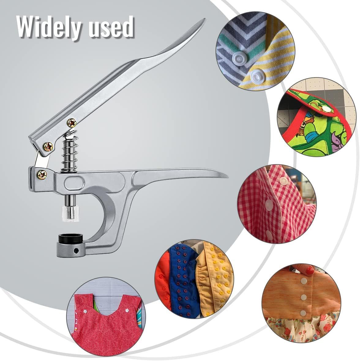 Handheld Snap Fastener Pliers, No Sew Press Tool for T3, T5 and T8 Plastic Snaps, Clothing Repairs, Nappies and Craft Projects β image 5