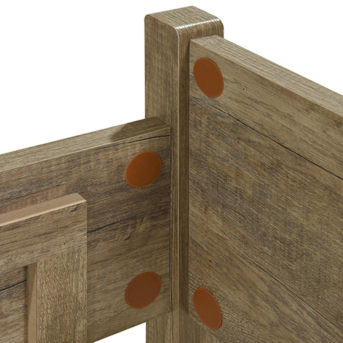 Double Size Bed Frame Natural Wood like MDF in Oak Colour — image 6