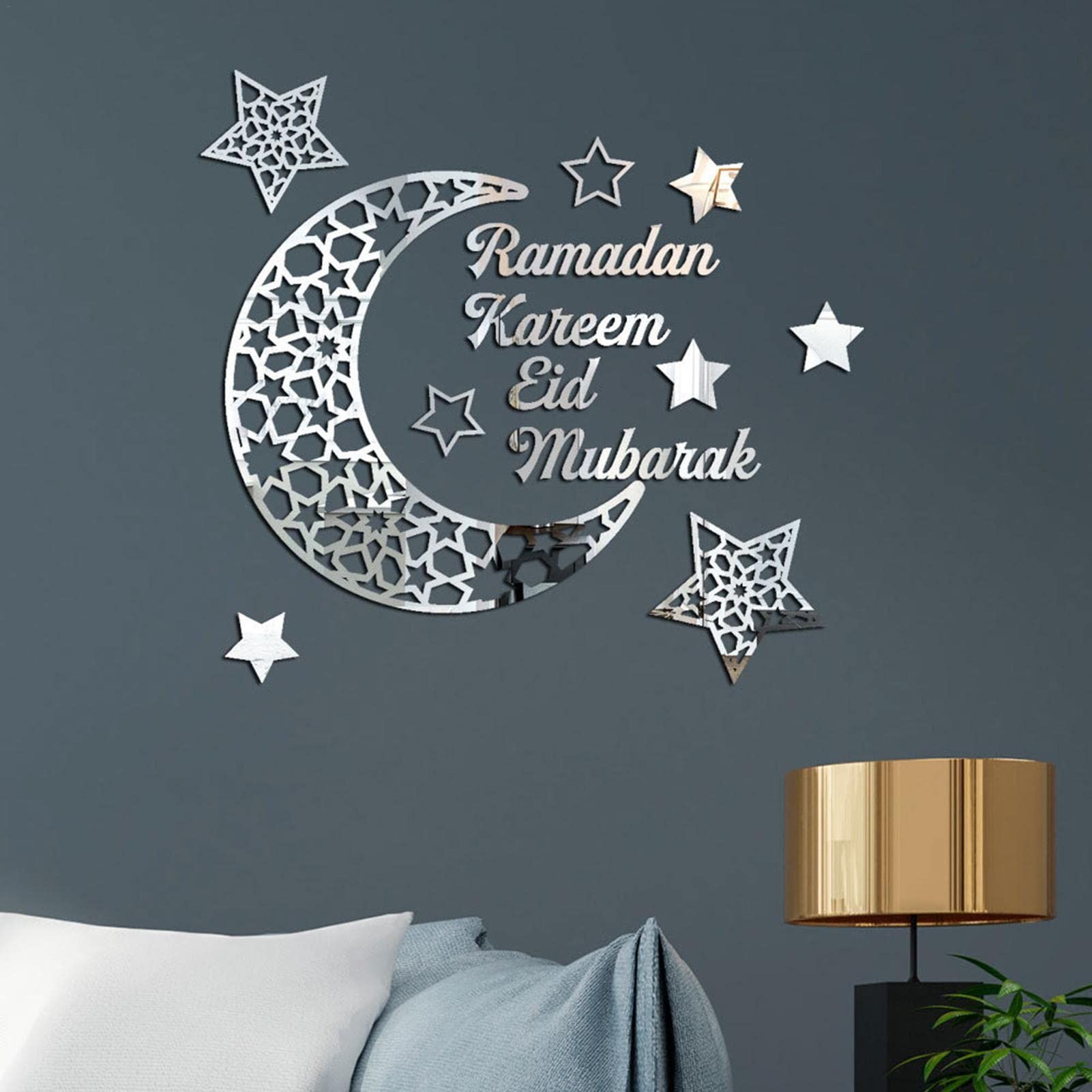 Wall Stickers Ramadan Decorations Eid Al-Fitr Home Ornament 3D Ramadan Moon Star Acrylic Wall Art Decor Living Room â image 3