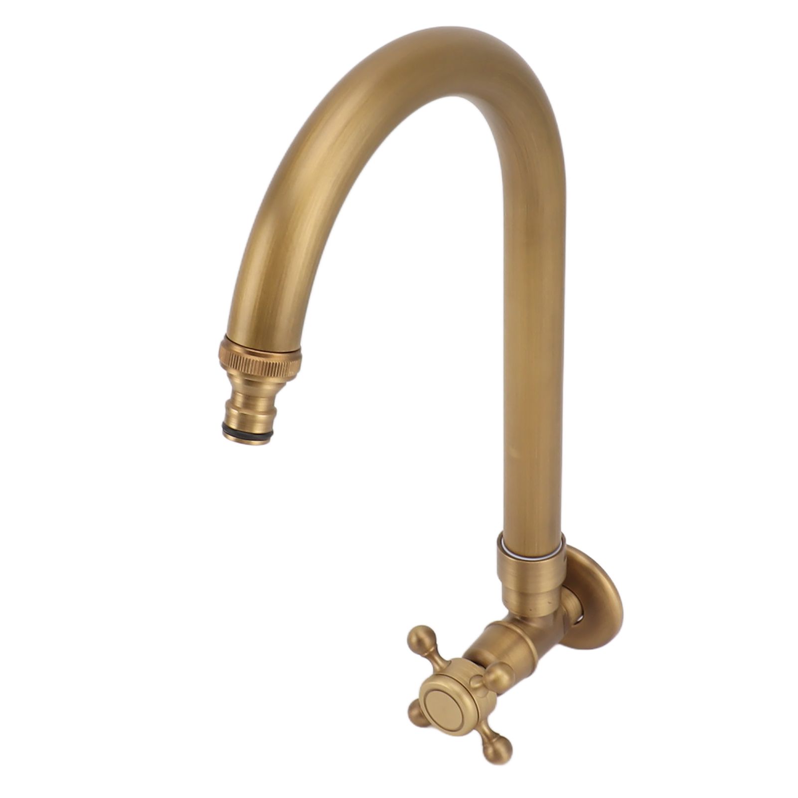 Garden Outdoor Faucet Antique In Wall Frost Crack Prevention 360 Degree Rotation Single Cold Water Faucet Tap Thin Mouth — image 6