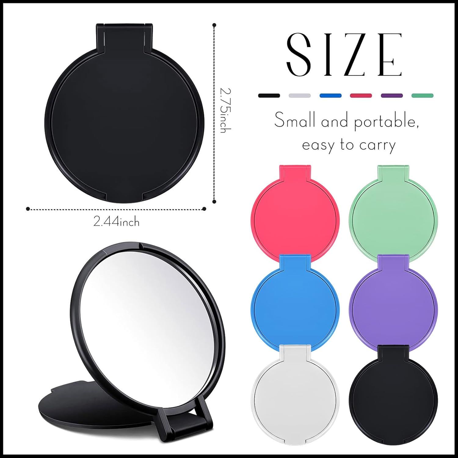 12 Pieces Compact Mirrors Bulk Gits Mini Vintage Pocket Mirrors or Purse Small Portable olding Round Makeup Stus or Travel Daily Use Party avors Women (Classic — image 2