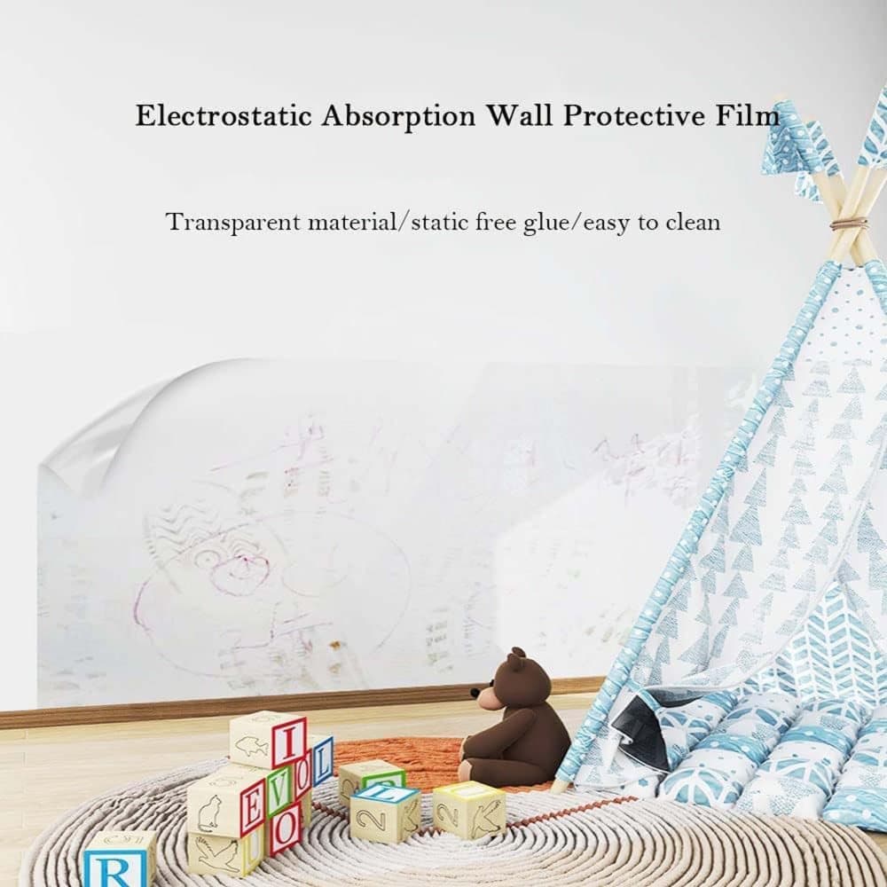 Transparent Wall Protection Film Static Adhesion Removable Durable Water and Oil Resistant Easy to Clean Furniture Foil Wall Decoration, 40 cm × 5 m — image 2