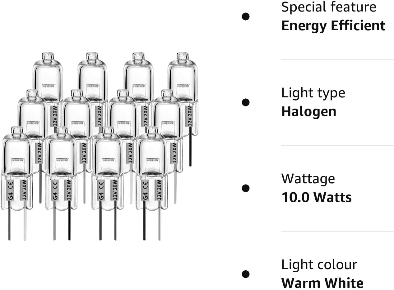 G4 halogen lamps 20W 12V - Warm white - 20 Pack 20pcs 20W 20pcs — image 6