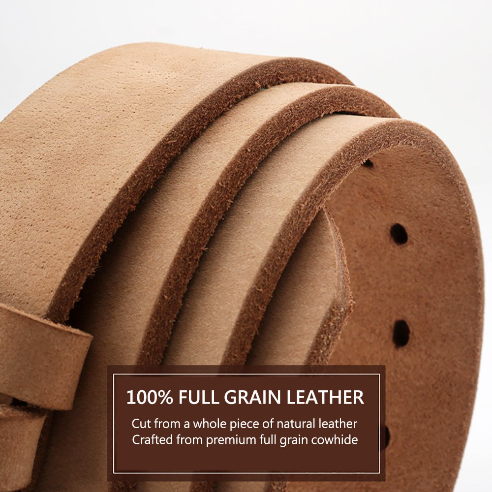 Men's Genuine Leather Belt Full Grain Cowhide Belt with Detachable Buckle (120cm) โ image 3