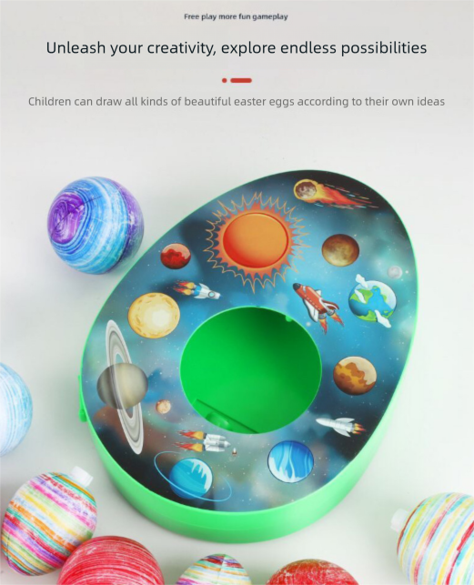 Easter Egg Decorating Kit Electric DIY Egg Painting Machine with 8 Colourful Markers and 3 Toy Eggs Rainbow Set — image 4