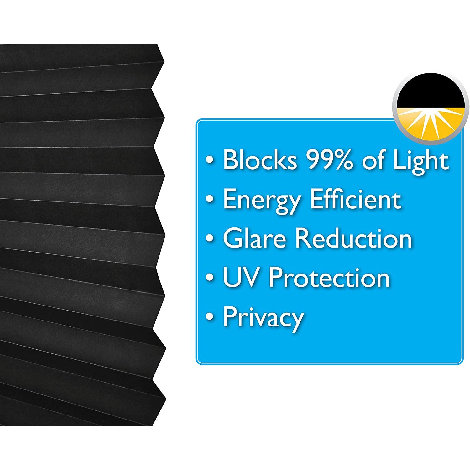Cordless Room Darkening Temporary Pleated Vinyl Window Shades- Light Filtering Pull Down Blinds for Windows β image 4