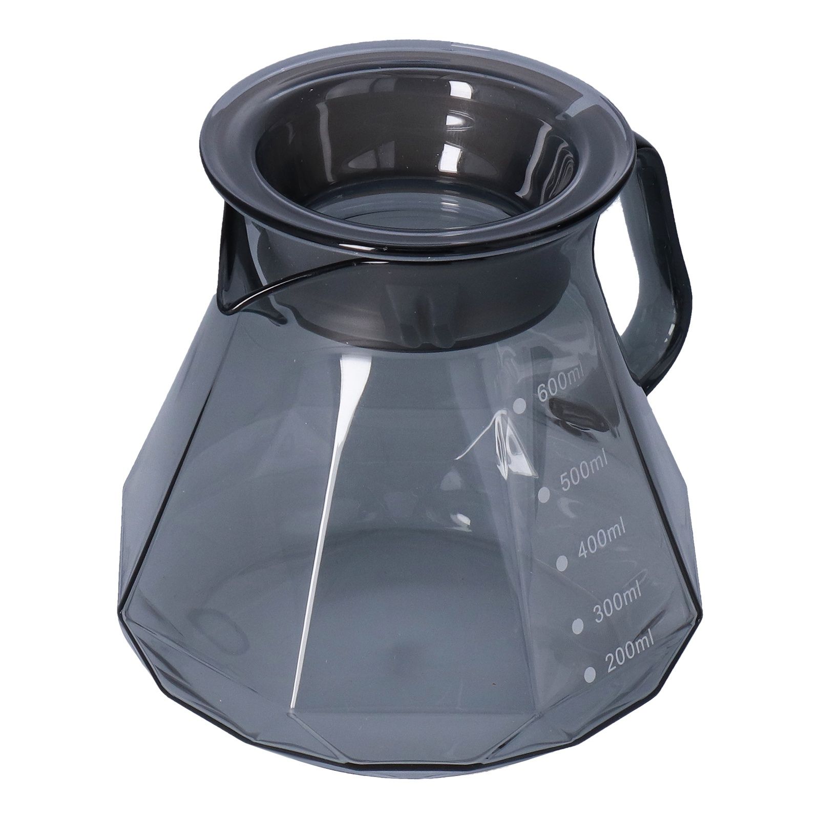 Coffee Kettle Heat Resistant Coffee Sharing Pot Transparent Black Glass Tea Pot for Kitchen Home600ml — image 5