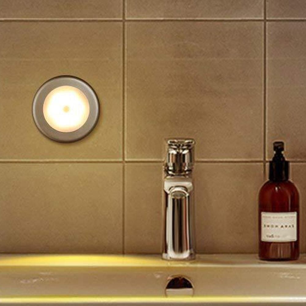 3Pcs Motion Sensor LED Lights Battery Operated Night Lights for Closet Cabinet Hallway Stair Warm White Light — image 3