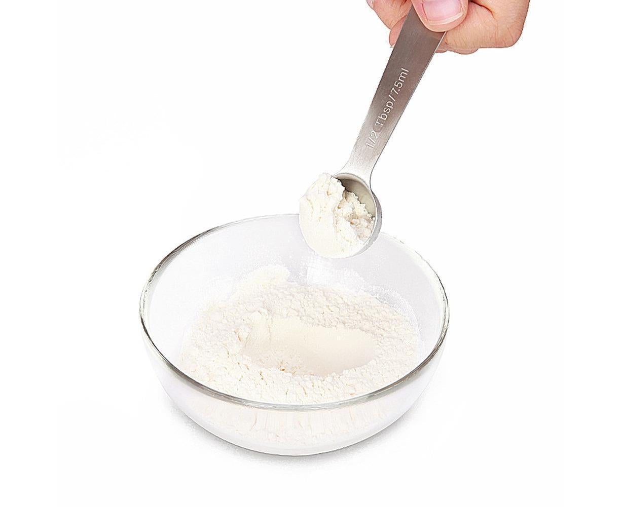 6Pcs Stainless Steel Measuring Spoons Set Measure Baking Coffee Kitchen Tool — image 3
