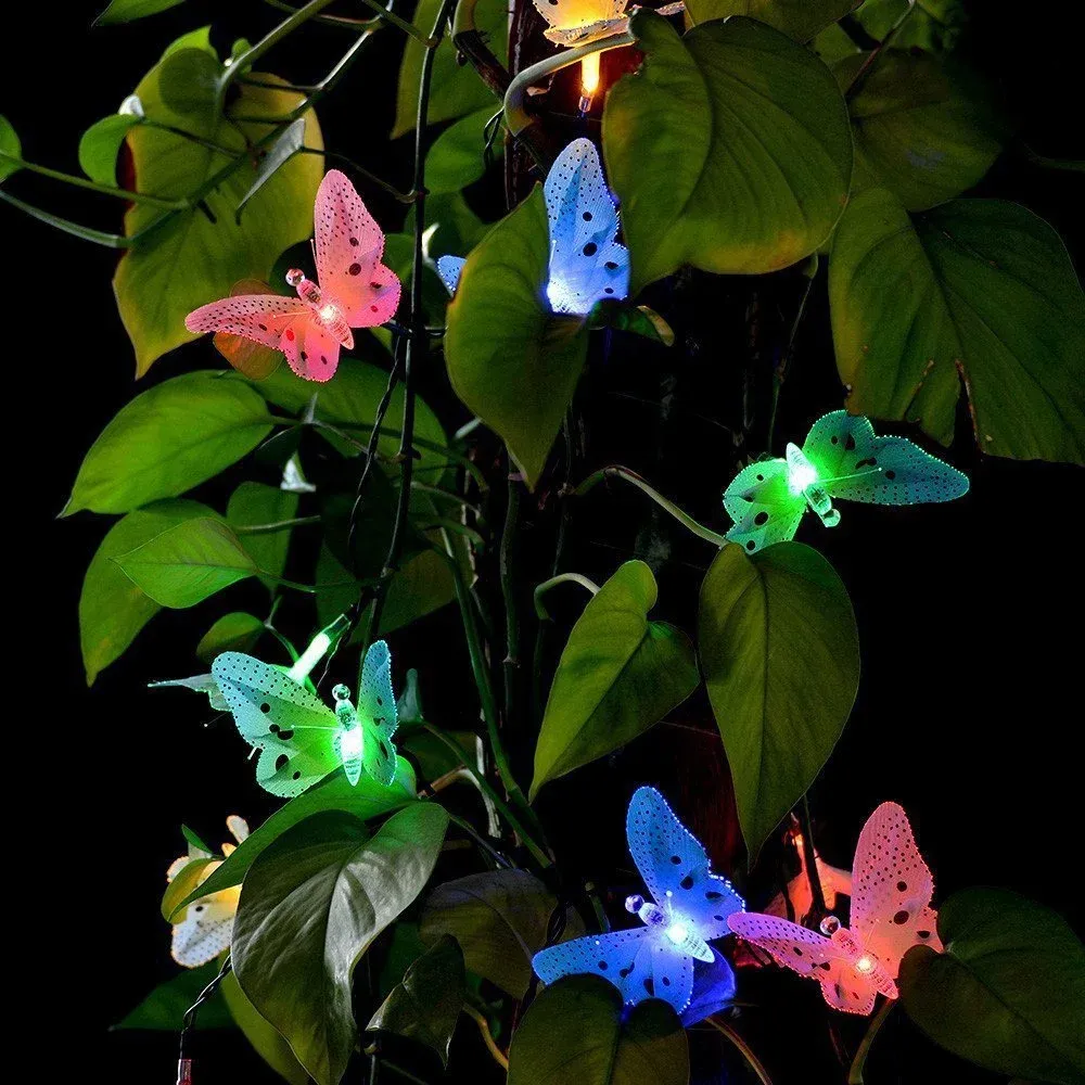 Butterfly Solar String Lights, 12 LED Decorative Outdoor Lights for Patio Garden Wedding, Multicolor, Daily Comfort Use — image 5