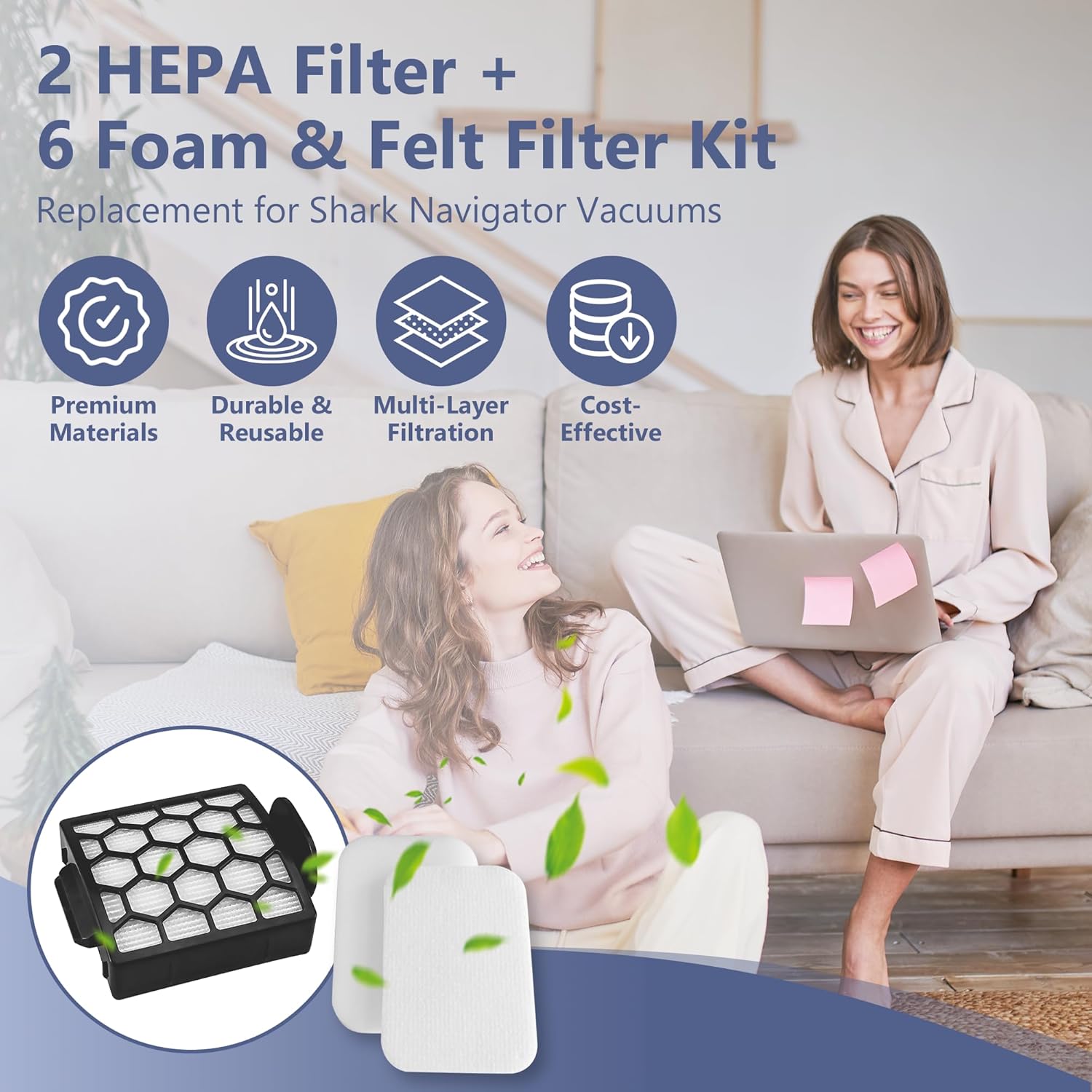 Vacuum Filter Replacement for Shark Pet ZU102 ZU100 Pet Pro ZU60 ZU62 Swivel Pro ZU51 NV151 NV150 CU50WM Pet Plus NV251 NV255 Navigator Rotator Upright Vacuum — image 2