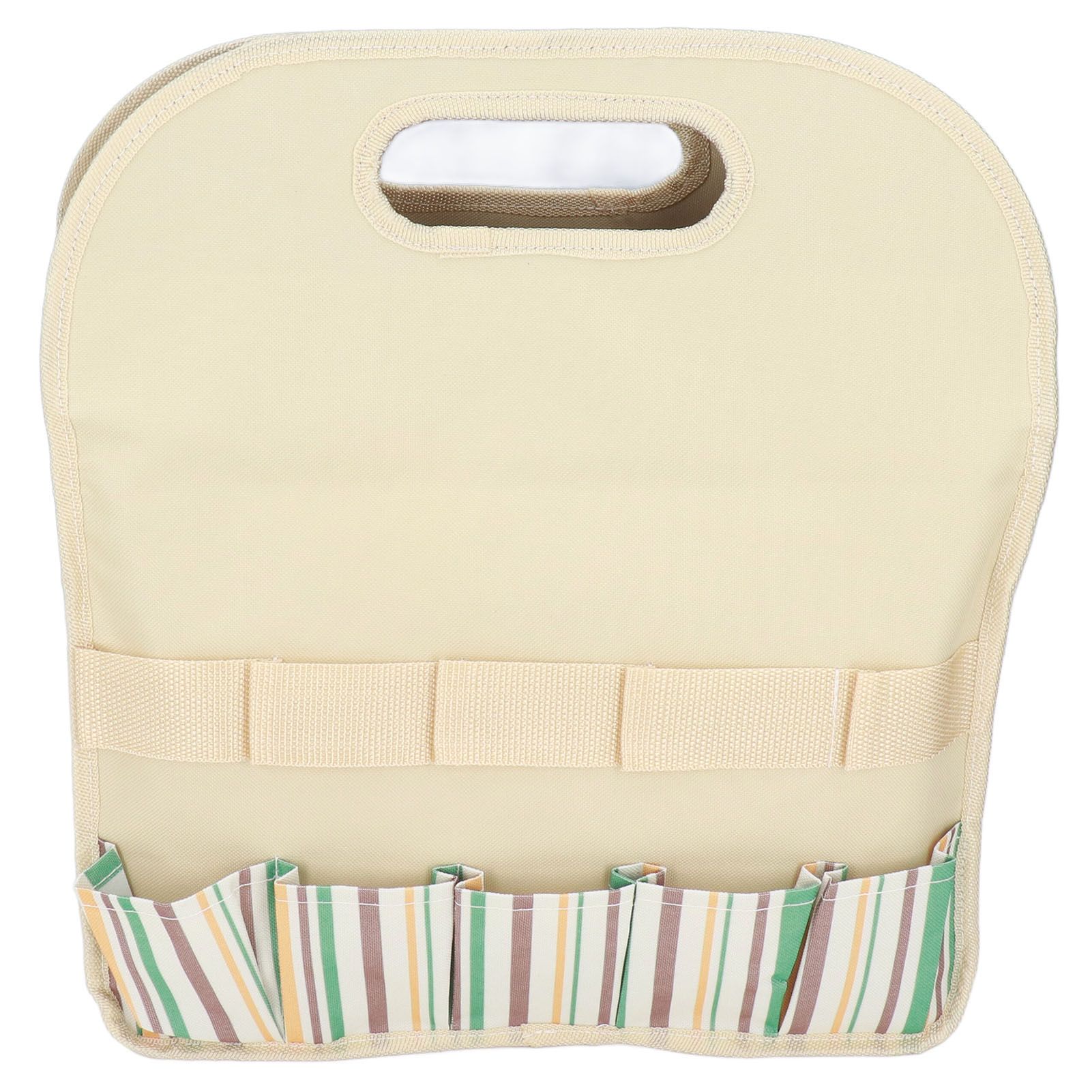 Garden Tool Bag Garden Tote Storage Bag with Multi Pockets Home Organizer for Indoor and Outdoor GardeningKhaki Stripe Stitching โ image 2