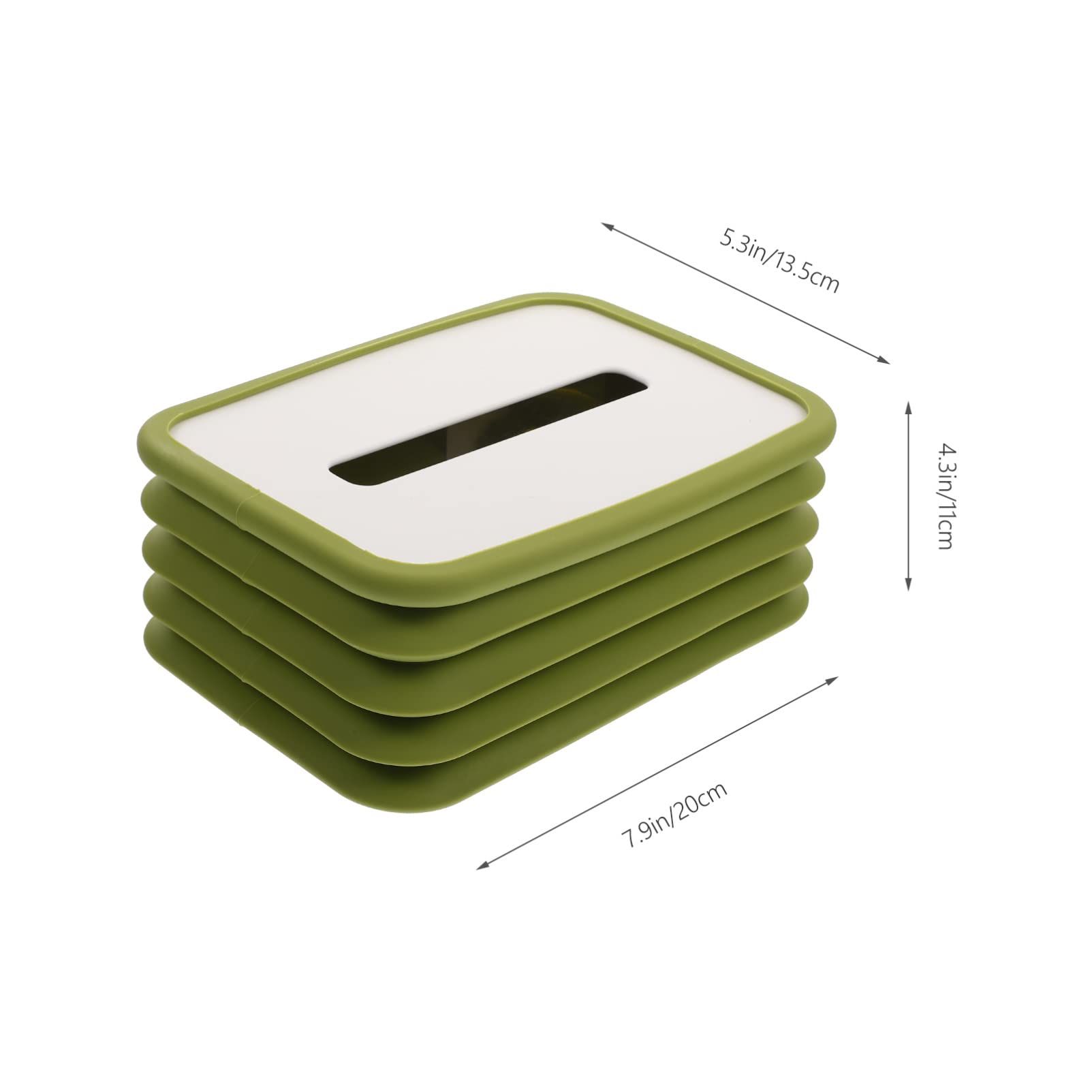 Silicone Foldable Tissue Box Cover Holder Rectangular Collapsible Napkin Dispenser Facial Tissue Paper Box Organizer — image 5
