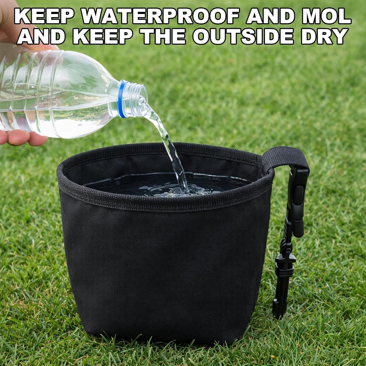 Golf Ball Cleaner Pouch with Belt Clip, 2-in-1 Waterproof Golf Ball Washing Bag, Leak-Proof Microfiber Inner Lining, Portable Golf Club Groove Cleaner — image 4