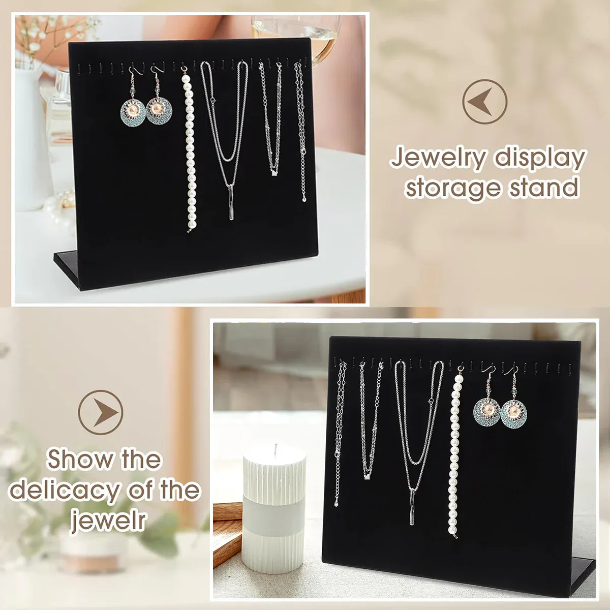 24Hooks Necklace Display Stand Wooden Jewelry Organizer for Store Home Use β image 6