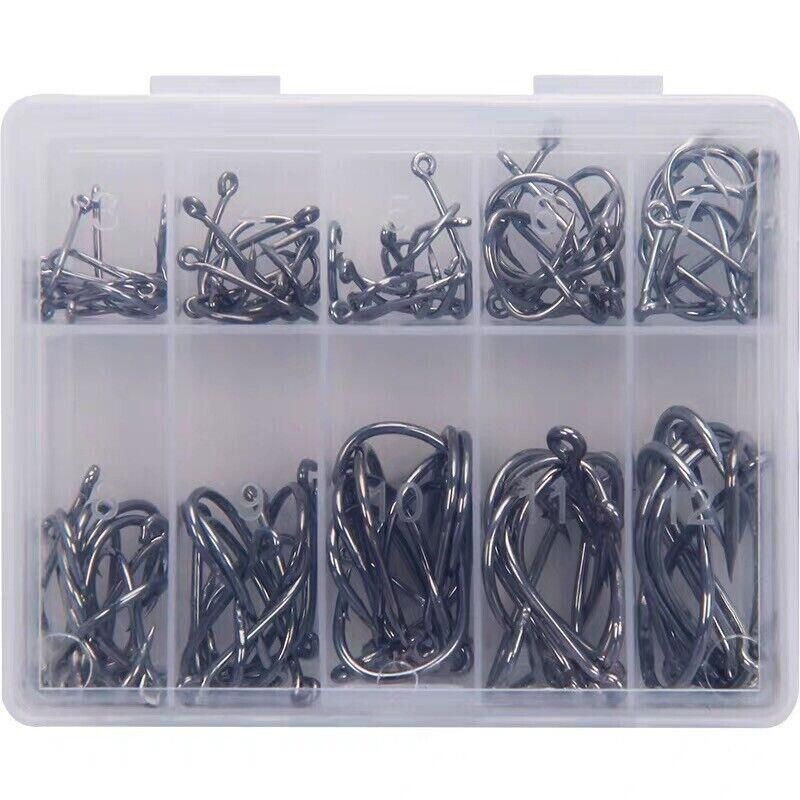 Fishing Hooks Octopus Style 100pcs Chemically Sharpened Assorted Sizes 3-12 - Black โ image 6