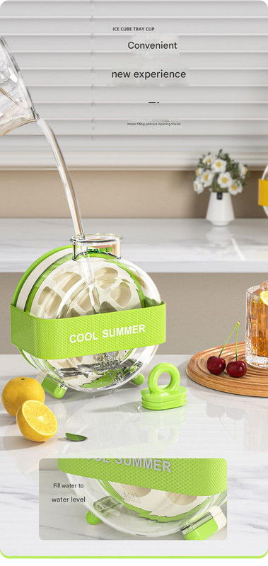 Green Portable Press-Release Ice Cube Maker Bottle - Makes 12 Cubes, Doubles as Bottle — image 6