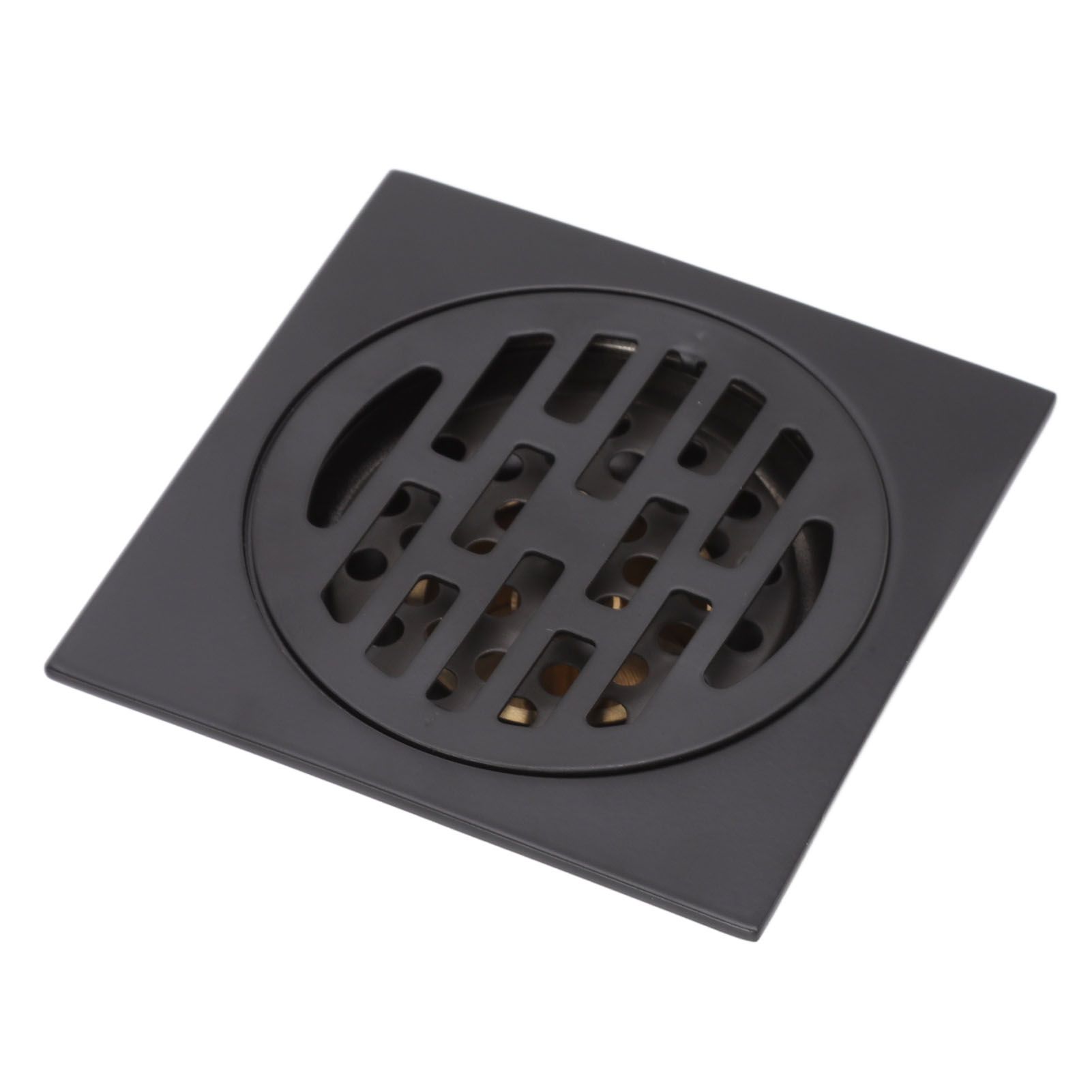 Floor Drain European Style Antique Stainless Steel and Copper Square Shower Grate for Balcony Kitchen Black — image 6