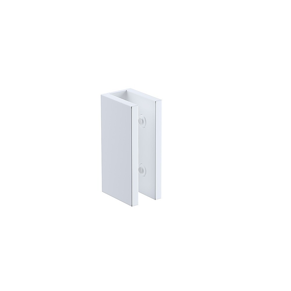 70cm Reeded Glass Shower Screen with White U-Brackets and Floor U-Bracket โ image 6